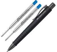 Faber-Castell Bolígrafo Poly Ball XB, negro urbano + 2 minas XB azules