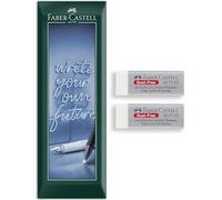 Faber-Castell Borrador sin polvo, borrado limpio y suave, sin manchas, reducción de polvo, seguro y no tóxico para estudiantes, artistas, uso en oficina, en embalaje de sobre (2)
