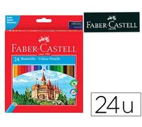 Faber Castell Caja de 24 Lápices de Colores Hexagonales de Madera Reforestada, Colores Surtidos