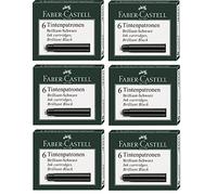Faber-Castell Cartuchos de tinta estándar, 6 unidades en caja plegable (6 paquetes, negro)