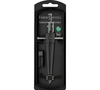 Faber-Castell Juego de compases 174434 Grip – ajuste rápido, negro, con repuestos y minas