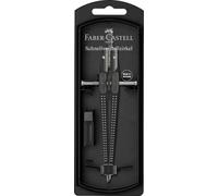 FABER-CASTELL - Compás de ajuste rápido Grip, negro | Compas con recambios y minas para el colegio, la formación y el dibujo técnico
