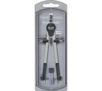 Faber-Castell Compás 174207 puntas separables negro con repuestos y minas para escuela y formación