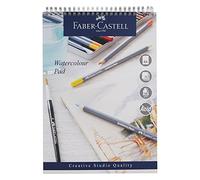 Faber-Castell Creative Studio - Bloc de acuarela, A4, papel encuadernado en espiral sin ácidos, 190 g/m², 15 hojas para pintura de acuarela, lápices y marcadores, artes, manualidades, hogar y escuela