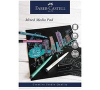 Faber-Castell Creative Studio - Bloc de medios mixtos, A4, papel encuadernado en espiral (negro), 250 g/m², 30 hojas, todos los medios, acrílico, pintura de acuarela, lápices, pastel, carbón, grafito,
