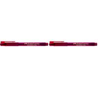 Faber-Castell F155421 949216 - Rotulador, 0.8 mm, color rojo (Paquete de 2)