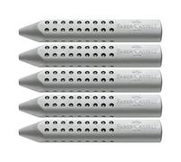 Faber-Castell Goma de borrar Grip 2001 (187100) triangular – 5 unidades, gris