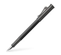 Faber-Castell Graf von Pluma estilográfica Guilloche Black Edition B | Cuerpo de resina noble guilloché con plumín de oro de 18 quilates, recubrimiento de titanio PVD y convertidor