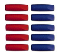 Faber-Castell Tapas de goma para lápices Grip 2001 – Lote 5 (3 plateados, 1 rojo, 1 azul)