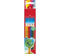 Faber-castell grip azul, marrón, verde, naranja, rojo, amarillo 6 pie