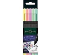 Faber-Castell Rotulador punta fina Grip Finepen 151602 – Fibra 0,4 mm, 5 uds., colores pastel