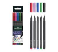 Faber-Castell Rotulador de punta fina Grip Finepen 151604 – 0,4 mm, pack de 5