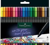 Faber-Castell Rotuladores 151620 – Caja 20, punta fina 0,4 mm, agarre ergonómico, colores