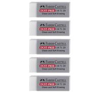Faber-Castell – Juego de 10 gomas de plástico Dust-free sin PVC – 62 x 22 x 13 mm – Gris