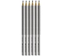 Faber-Castell - Juego de 6 lápices de papel GRIP 2001 silber 2H