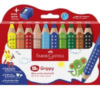 Faber-Castell Lápices de colores 110636 – Set 10 Grippy XXL y sacapuntas Multicolor Niños