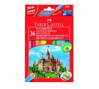 Faber-Castell Lápices de colores 120136 – 36 hexagonales, estuche cartón, ecológicos, afilalápiz