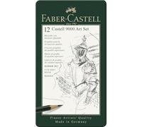 Faber-Castell – Lápices de grafito Castell 9000 Art 8B–2H – Set de 12 (estuche metálico)