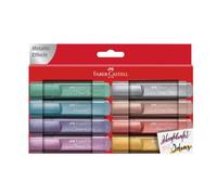 FABER-CASTELL - Marcadores TL 46 metalizados, juego de 8 | Subrayadores metalizados con punta en cuña para resaltar, bullet journal y caligrafía