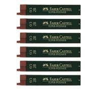 FABER-CASTELL 205027 - Set de minas finas Super Polymer, 6 unidades con 12 minas cada una, 0,5 mm, dureza 2B