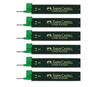 Faber-Castell 205071 - Juego de recambios Super Polymer, 6 piezas con 12 recambios cada una, 1,4 mm, dureza grado B