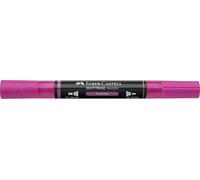 Faber-Castell Multimark - Rotulador acrílico doble color 125, fucsia, suministros de juego de arte, marcador acrílico a base de agua, doble extremo, punta fina y gruesa, marcadores artísticos