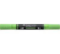 Faber-Castell Multimark - Rotulador acrílico doble color 257, verde neón, suministros de juego de arte, marcador acrílico a base de agua, doble extremo, punta gruesa y fina, marcadores artísticos