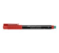 Faber-castell multimark rotulador permanente - ancho de trazo 0.6mm - goma de borrar integrada - resistente a la luz y al agua - color rojo