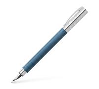 Faber-Castell 147142 - Bolígrafo Ambition de resina preciosa, azul, grosor de plumín EF, 1 pluma estilográfica con caja de regalo