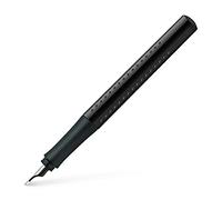 FABER-CASTELL - Pluma estilográfica GRIP 2010, plumín M, negro | Pluma estilográfica con zona de agarre ergonómica y plumín de acero inoxidable para una escritura especialmente suave