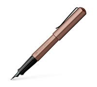 FABER-CASTELL - Pluma estilográfica Hexo Bronze, plumín EF | Pluma estilográfica con cuerpo hexagonal de aluminio y plumín de acero inoxidable negro