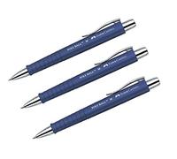 Faber-Castell Poly Ball 241151-Bolígrafo con Punta retráctil (Trazo Grande, 0,5 mm, Forma Triangular ergonómica, Mango Antideslizante, con Clip, 3 Unidades), Color Azul