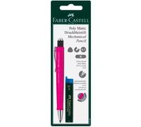 FABER-CASTELL - Portaminas Poly Matic de 0,7 mm, surtido | No es posible elegir el color: avance automático de la mina, zona de agarre ergonómica y goma de borrar