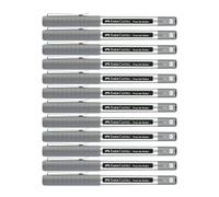 FABER-CASTELL - Rotulador de tinta Free Ink negro, 12 unidades | Rollerball apto para documentos con punta de 0,2 mm para una escritura especialmente precisa