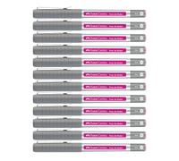 FABER-CASTELL - Rotulador de tinta Free Ink rosa, 12 unidades | Roller apto para documentos con punta de 0,4 mm para una escritura y toma de notas precisas