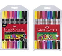 Faber-Castell - Rotulador Doble de Fibra, Estuche de 10 Unidades (10 Estándar + 10 Neón)