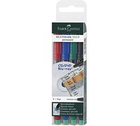 Faber-Castell Marcador permanente MULTIMARK 1513/04 F, estuche 4 colores