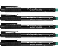 FABER-CASTELL - Rotulador Multimark Permanent F negro, 5 unidades