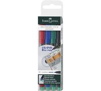 Faber-Castell Rotulador permanente MULTIMARK 152504 Punta M - 4 colores: negro, azul, oro, rojo