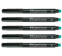 FABER-CASTELL - Rotulador Multimark Permanent M negro, 5 unidades