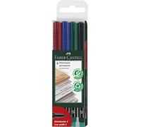 Faber-Castell Rotuladores permanentes MULTIMARK 152304 - S, estuche 4 uds (rojo, azul, verde, negro)