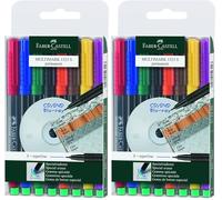 Faber-Castell - Rotulador Multimark Permanent S, 8 colores (Paquete de 2)