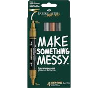 Faber-Castell Rotulador acrílico Multimark 186004 Doble punta caja de 4 unidades colores metálicos