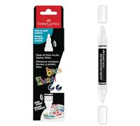FABER-CASTELL - Rotuladores acrílicos Shake & Paint Black Edition, blanco