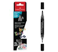 Faber-Castell Rotulador acrílico 285598 Shake&Paint Black Edition – Negro, 2 puntas (3/1 mm)