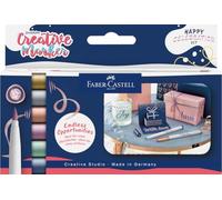 Faber-Castell Set de 6 rotuladores Goldfaber Creative Markers - Punta de +2 mm - Happy Celebration
