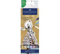 Faber-Castell Rotuladores de boceto Goldfaber 164808 – Punta de pincel y punta fina – Estuche de 6