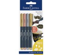 FABER-CASTELL - Rotuladores Metallics, 4 colores, trazo 1,5 mm