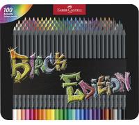 Faber-Castell Lápices de color Black Edition – Estuche metálico 100 colores multicolor Niños