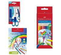 FABER-CASTELL - Set creativo con tijeras, lápices y bloc de dibujo